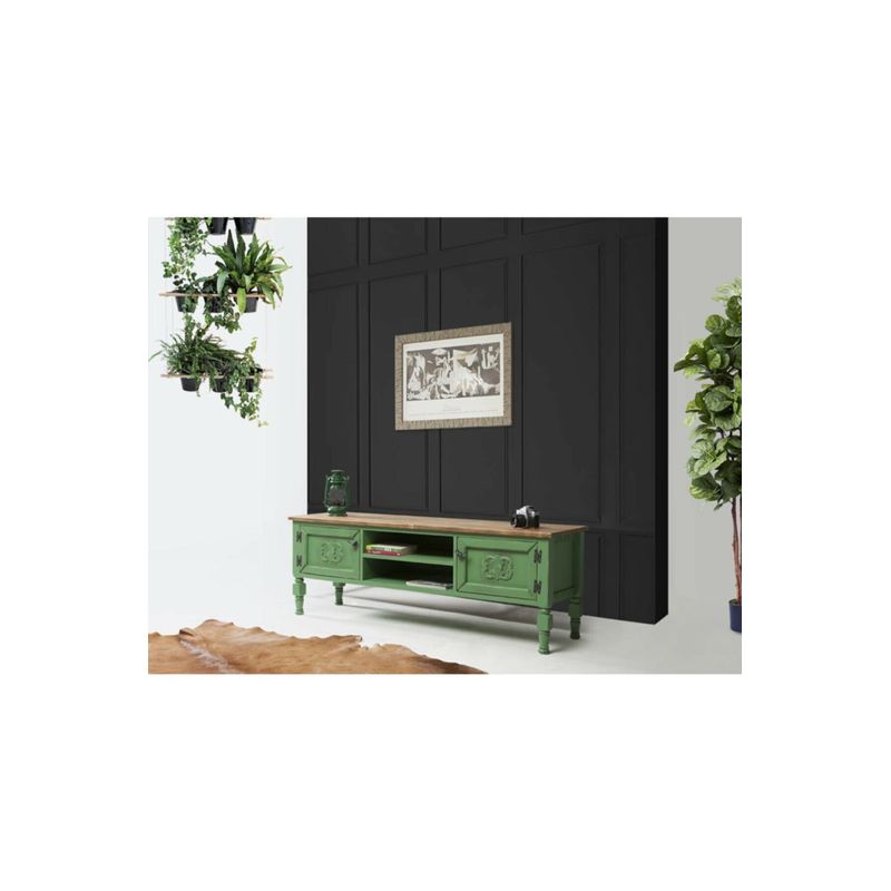Casa si Gradina - Mobilier - Comode si corpuri - Comode - Comoda tv, Hanah Home, mdf, verde deschis, 150x40x50 cm - Infinity.ro