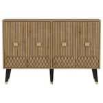 Casa si Gradina - Mobilier - Comode si corpuri - Console - Consola, Hanah Home, pal melaminat, stejar safir si auriu, 120x30x80 cm, 327ODS1234 - Infinity.ro