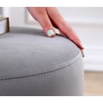 Casa si Gradina - Mobilier - Scaune si fotolii - Tabureti - Taburet, Atelier Del Sofa, catifea si bumbac, gri, 43x38 cm - Infinity.ro