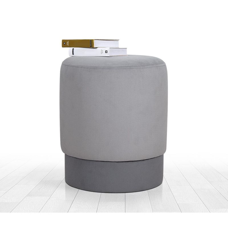 Casa si Gradina - Mobilier - Scaune si fotolii - Tabureti - Taburet, Atelier Del Sofa, catifea si bumbac, gri, 43x38 cm - Infinity.ro