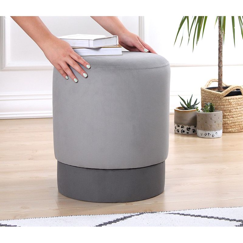 Casa si Gradina - Mobilier - Scaune si fotolii - Tabureti - Taburet, Atelier Del Sofa, catifea si bumbac, gri, 43x38 cm - Infinity.ro