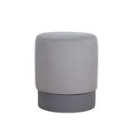 Casa si Gradina - Mobilier - Scaune si fotolii - Tabureti - Taburet, Atelier Del Sofa, catifea si bumbac, gri, 43x38 cm - Infinity.ro