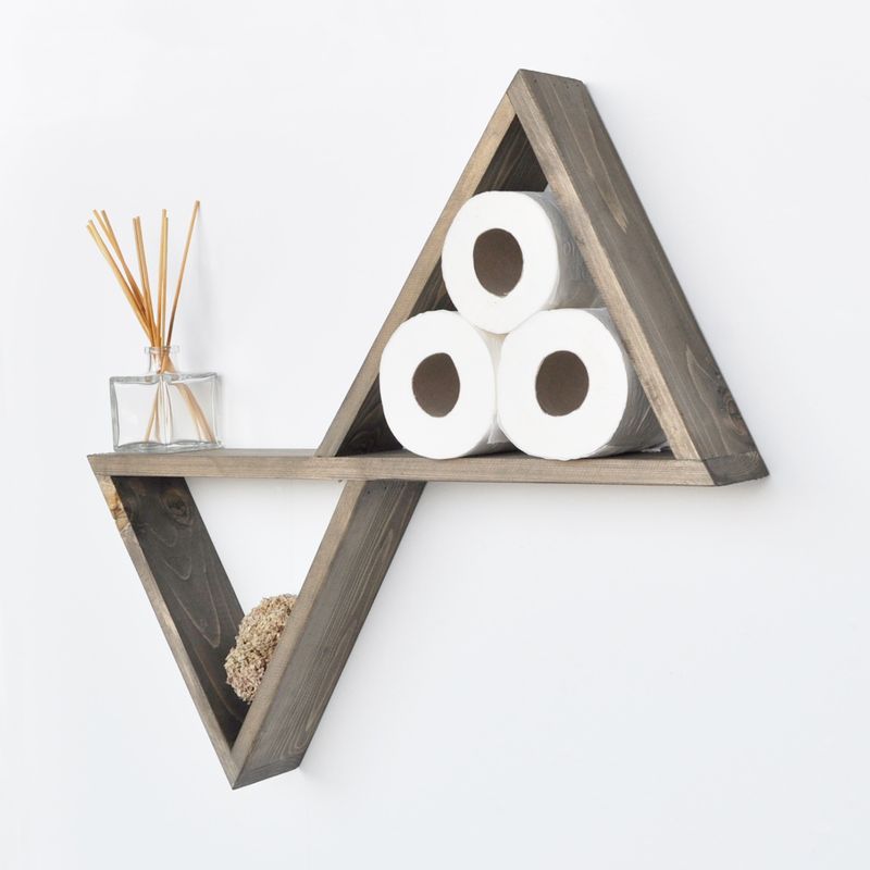 Casa si Gradina - Mobilier - Biblioteci si rafturi - Rafturi - Raft de perete, Hanah Home, lemn de molid, nuc, 55x50x9 cm - Infinity.ro