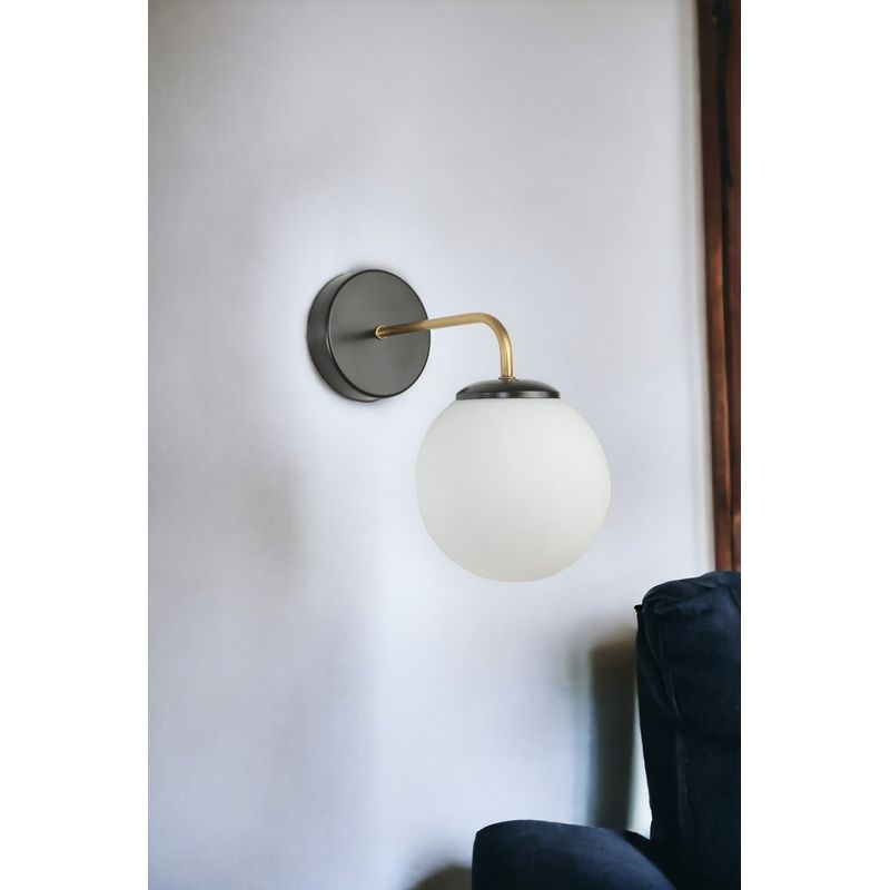 Casa si Gradina - Corpuri si surse de iluminat - Plafoniere, aplice si spoturi - Aplica, Opviq, metal, negru auriu alb, 15x15x25 cm - Infinity.ro