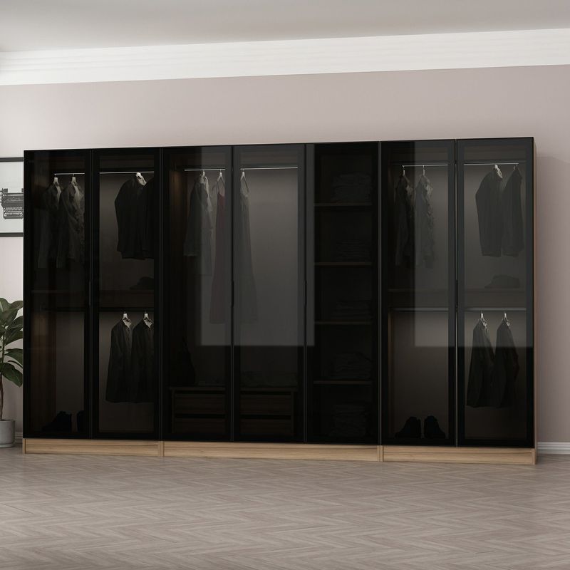 Casa si Gradina - Mobilier - Dulapuri si sifoniere - Sifoniere - Sifonier, Hanah Home, pal melaminat, fumuriu, 315x52x210 cm - Infinity.ro