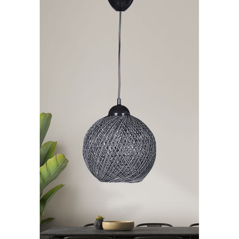 Casa si Gradina - Corpuri si surse de iluminat - Lustre si pendule - Lustra, Opviq, plastic si bumbac, negru si gri, 22x54 cm - Infinity.ro