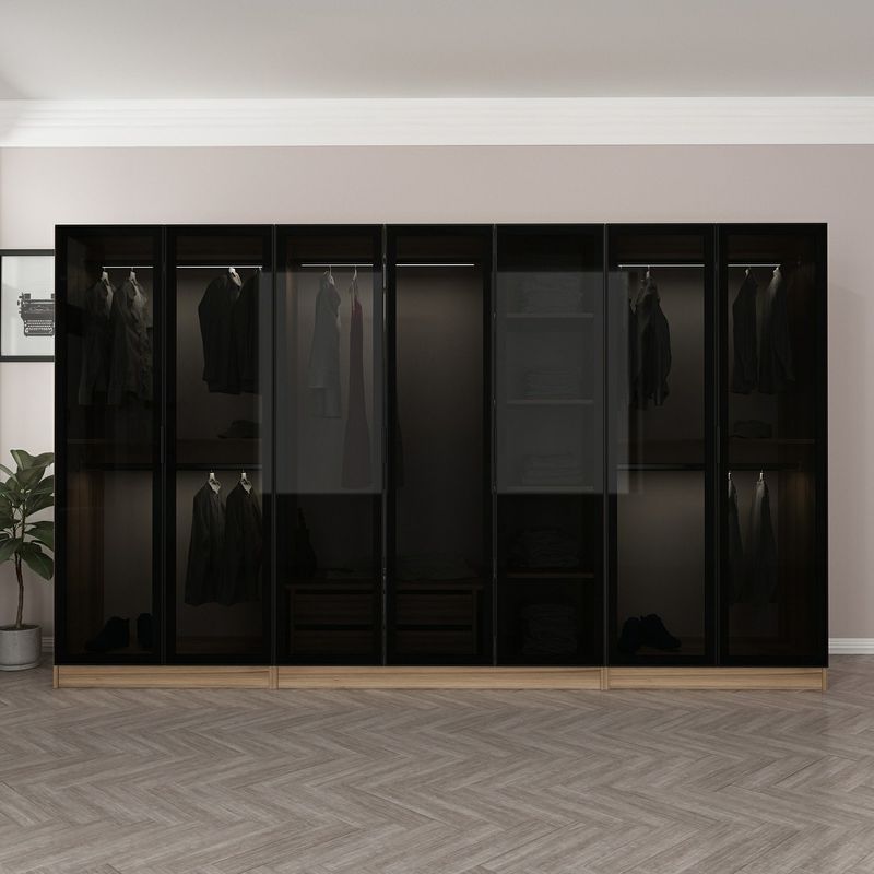 Casa si Gradina - Mobilier - Dulapuri si sifoniere - Sifoniere - Sifonier, Hanah Home, pal melaminat, fumuriu, 315x52x210 cm - Infinity.ro