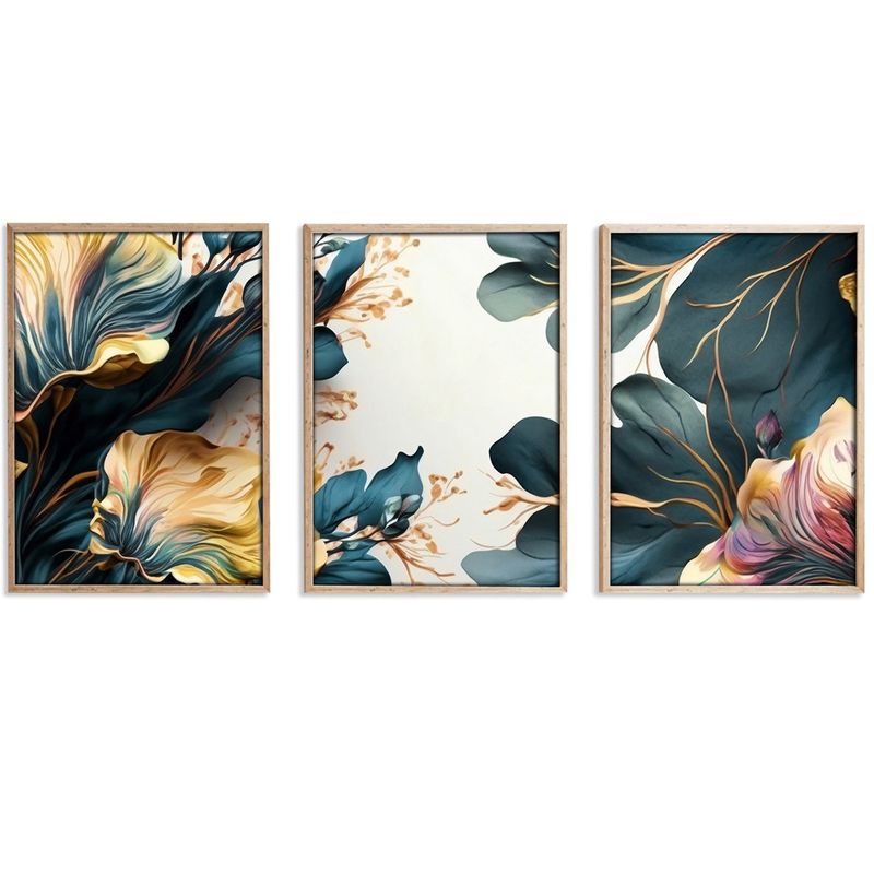 Casa si Gradina - Decoratiuni - Tablouri - Tablou decorativ cu rama, Wallxpert, mdf, multicolor, 50x70 cm, set 3 piese, 693BSE1550 - Infinity.ro