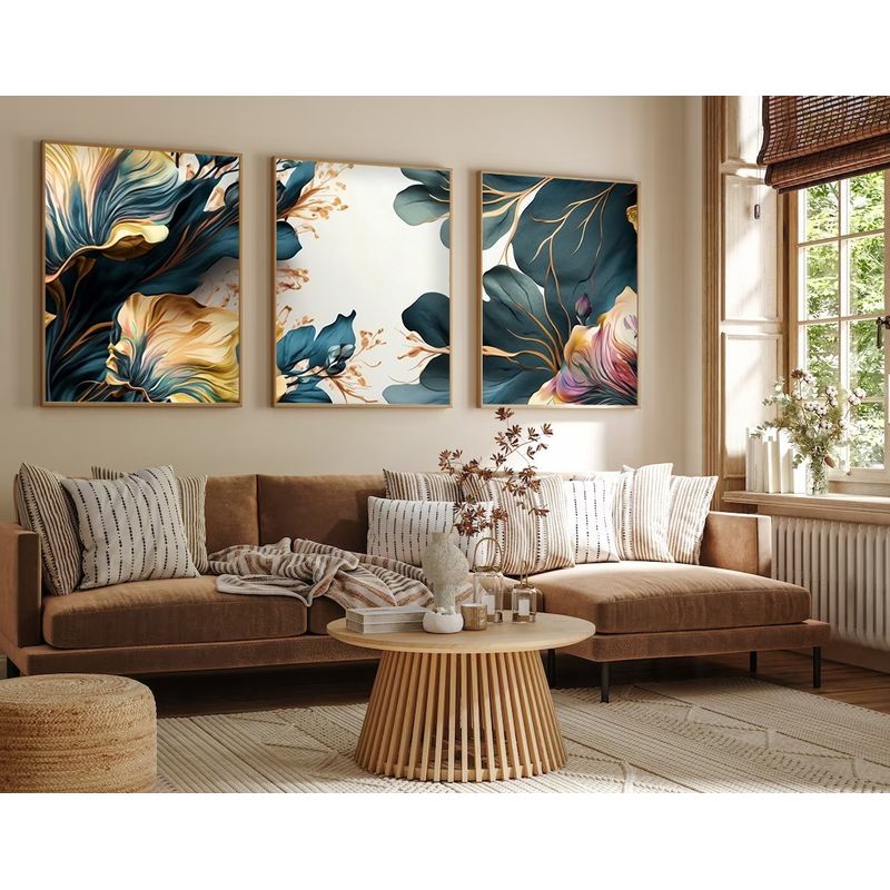 Casa si Gradina - Decoratiuni - Tablouri - Tablou decorativ cu rama, Wallxpert, mdf, multicolor, 50x70 cm, set 3 piese, 693BSE1550 - Infinity.ro