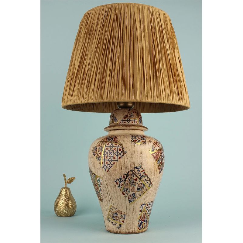 Casa si Gradina - Corpuri si surse de iluminat - Veioze si lampi - Veioze - Veioza, Opviq, ceramica, crem, 33x50 cm - Infinity.ro