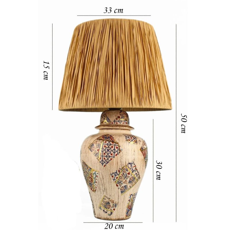 Casa si Gradina - Corpuri si surse de iluminat - Veioze si lampi - Veioze - Veioza, Opviq, ceramica, crem, 33x50 cm - Infinity.ro