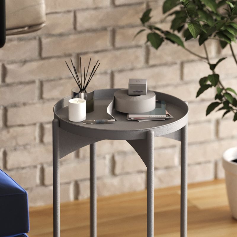 Casa si Gradina - Mobilier - Mese si birouri - Masute de cafea - Masuta de cafea, Hanah Home, metal, gri, 44x44x57 cm - Infinity.ro
