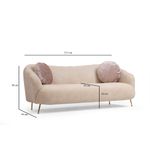Casa si Gradina - Mobilier - Canapele si coltare - Canapele - Canapea 3 locuri, Hanah Home, lemn fag si pal, bej, 215x90x80 cm - Infinity.ro