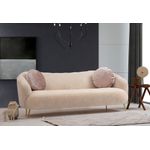 Casa si Gradina - Mobilier - Canapele si coltare - Canapele - Canapea 3 locuri, Hanah Home, lemn fag si pal, bej, 215x90x80 cm - Infinity.ro