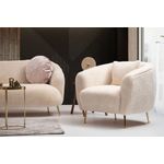 Casa si Gradina - Mobilier - Canapele si coltare - Canapele - Canapea 3 locuri, Hanah Home, lemn fag si pal, bej, 215x90x80 cm - Infinity.ro