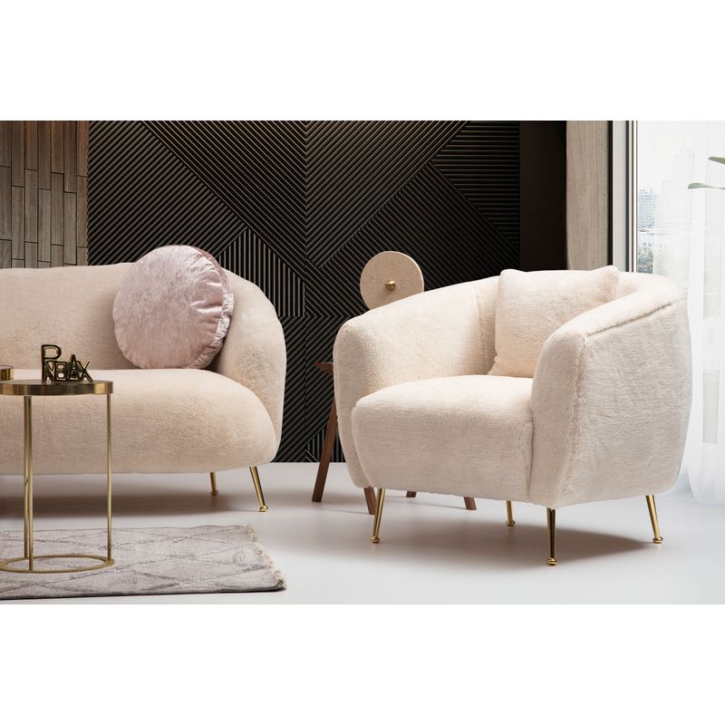 Casa si Gradina - Mobilier - Canapele si coltare - Canapele - Canapea 3 locuri, Hanah Home, lemn fag si pal, bej, 215x90x80 cm - Infinity.ro