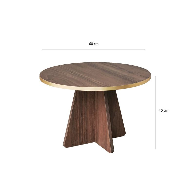 Casa si Gradina - Mobilier - Mese si birouri - Masute de cafea - Masuta de cafea, Hanah Home, pal melaminat, auriu si nuc, 60x60x40 cm - Infinity.ro