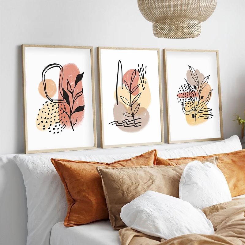 Casa si Gradina - Decoratiuni - Tablouri - Tablou decorativ cu rama, Wallxpert, mdf, multicolor, 50x70 cm, set 3 piese, 693BSE1922 - Infinity.ro