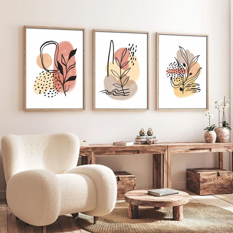 Casa si Gradina - Decoratiuni - Tablouri - Tablou decorativ cu rama, Wallxpert, mdf, multicolor, 50x70 cm, set 3 piese, 693BSE1922 - Infinity.ro