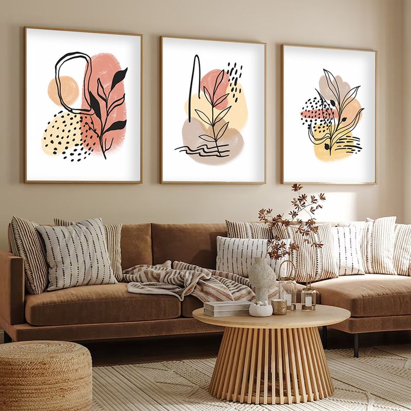 Casa si Gradina - Decoratiuni - Tablouri - Tablou decorativ cu rama, Wallxpert, mdf, multicolor, 50x70 cm, set 3 piese, 693BSE1922 - Infinity.ro