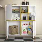 Casa si Gradina - Mobilier - Biblioteci si rafturi - Biblioteci - Dulap multifunctional, Hanah Home, panou aglomerat melaminat, alb galben, 100x30x115 cm - Infinity.ro