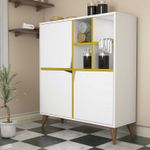 Casa si Gradina - Mobilier - Biblioteci si rafturi - Biblioteci - Dulap multifunctional, Hanah Home, panou aglomerat melaminat, alb galben, 100x30x115 cm - Infinity.ro