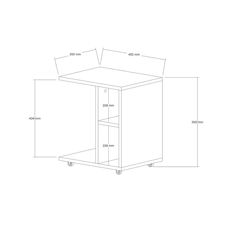 Casa si Gradina - Mobilier - Mese si birouri - Masute de cafea - Masuta de cafea, Hanah Home, pal melaminat, antracit, 45x35x50 cm - Infinity.ro