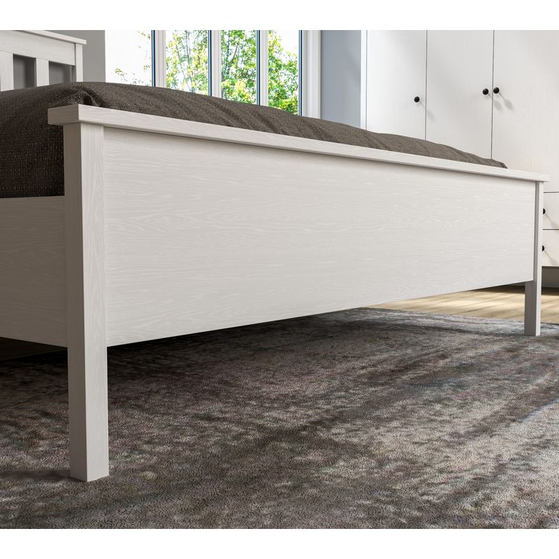 Casa si Gradina - Mobilier - Paturi si accesorii - Paturi - Pat dublu, Hanah Home, pal melaminat, lemn alb, 205x169x95 cm - Infinity.ro