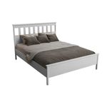 Casa si Gradina - Mobilier - Paturi si accesorii - Paturi - Pat dublu, Hanah Home, pal melaminat, lemn alb, 205x169x95 cm - Infinity.ro