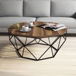 Casa si Gradina - Mobilier - Mese si birouri - Masute de cafea - Masuta de cafea, Hanah Home, pal melaminat, nuc, 90x90x38 cm - Infinity.ro