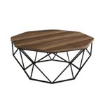 Casa si Gradina - Mobilier - Mese si birouri - Masute de cafea - Masuta de cafea, Hanah Home, pal melaminat, nuc, 90x90x38 cm - Infinity.ro