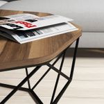 Casa si Gradina - Mobilier - Mese si birouri - Masute de cafea - Masuta de cafea, Hanah Home, pal melaminat, nuc, 90x90x38 cm - Infinity.ro