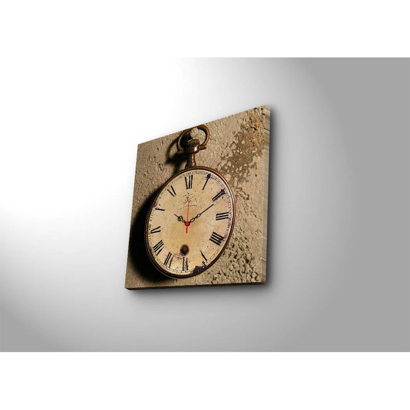 Casa si Gradina - Decoratiuni - Ceasuri - Ceas de perete decorativ, Wallxpert, panza suede, multicolor, 45x45 cm, rama lemn - Infinity.ro