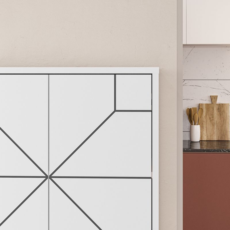 Casa si Gradina - Mobilier - Dulapuri si sifoniere - Dulapuri - Dulap multifunctional, Hanah Home, pal melaminat, alb, 62.6x35.6x136 cm - Infinity.ro