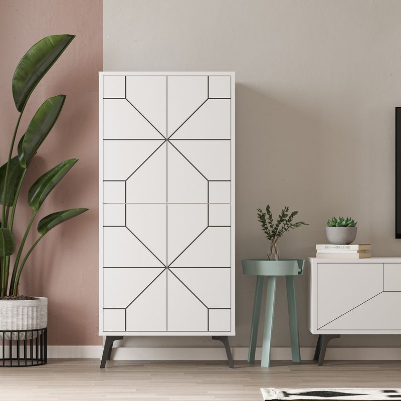 Casa si Gradina - Mobilier - Dulapuri si sifoniere - Dulapuri - Dulap multifunctional, Hanah Home, pal melaminat, alb, 62.6x35.6x136 cm - Infinity.ro