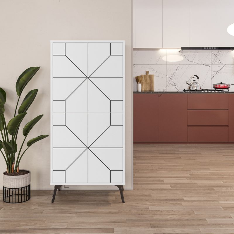 Casa si Gradina - Mobilier - Dulapuri si sifoniere - Dulapuri - Dulap multifunctional, Hanah Home, pal melaminat, alb, 62.6x35.6x136 cm - Infinity.ro