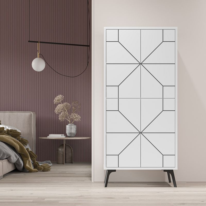 Casa si Gradina - Mobilier - Dulapuri si sifoniere - Dulapuri - Dulap multifunctional, Hanah Home, pal melaminat, alb, 62.6x35.6x136 cm - Infinity.ro