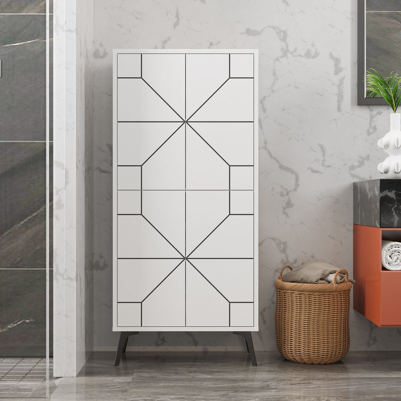Casa si Gradina - Mobilier - Dulapuri si sifoniere - Dulapuri - Dulap multifunctional, Hanah Home, pal melaminat, alb, 62.6x35.6x136 cm - Infinity.ro
