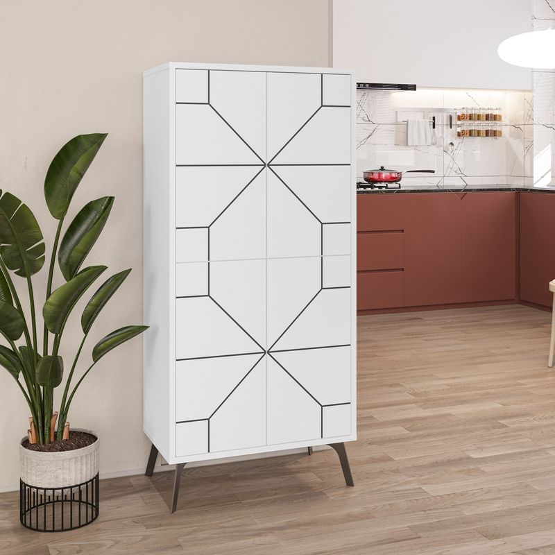 Casa si Gradina - Mobilier - Dulapuri si sifoniere - Dulapuri - Dulap multifunctional, Hanah Home, pal melaminat, alb, 62.6x35.6x136 cm - Infinity.ro