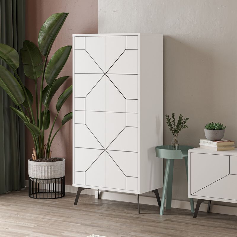 Casa si Gradina - Mobilier - Dulapuri si sifoniere - Dulapuri - Dulap multifunctional, Hanah Home, pal melaminat, alb, 62.6x35.6x136 cm - Infinity.ro
