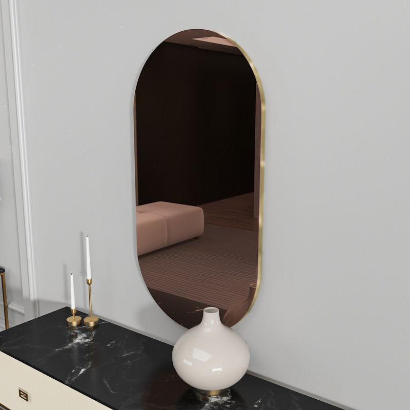 Casa si Gradina - Mobilier - Mobilier baie - Oglinzi baie - Oglinda baie, Hanah Home, mdf, bronz si auriu, 45x85x2.2 cm - Infinity.ro