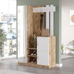 Casa si Gradina - Mobilier - Organizare si depozitare - Cuiere - Cuier, Hanah Home, pal melaminat, pin atlantic si alb, 113.6x37.5x179.7 cm - Infinity.ro