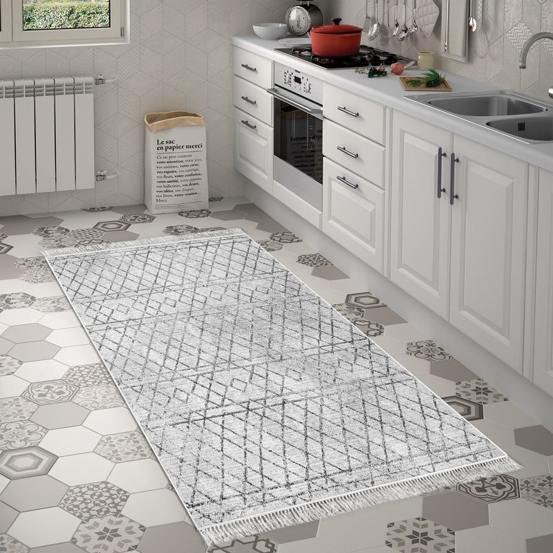 Casa si Gradina - Textile si covoare - Covoare - Covoare casa - Covor, Conceptum Hypnose, gri, 100x200 cm, 100% poliester, antiderapant, lavabil la masina, 955ANR2834 - Infinity.ro