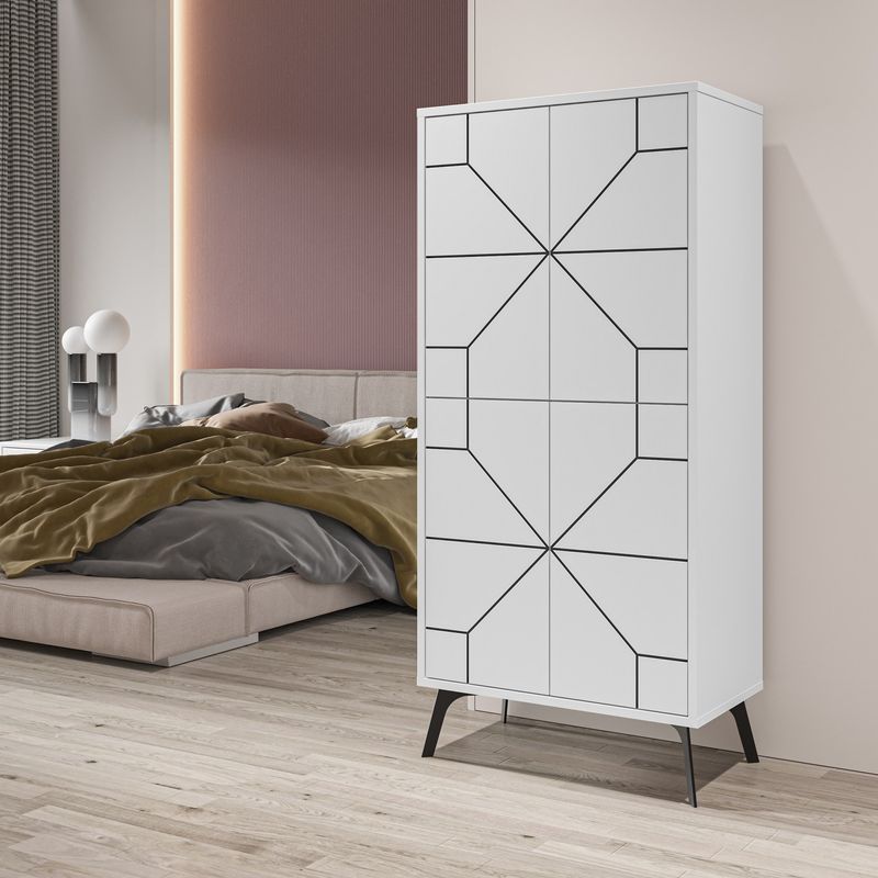 Casa si Gradina - Mobilier - Dulapuri si sifoniere - Dulapuri - Dulap multifunctional, Hanah Home, pal melaminat, alb, 62.6x35.6x136 cm - Infinity.ro