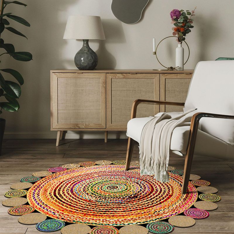 Casa si Gradina - Textile si covoare - Covoare - Covoare casa - Covor rotund, Conceptum Hypnose, multicolor, 70 cm, 100% poliester, antiderapant, 477HFT2202 - Infinity.ro