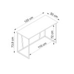 Casa si Gradina - Mobilier - Mese si birouri - Birouri - Birou, Hanah Home, pal melaminat, safir si negru, 120x50x72 cm - Infinity.ro