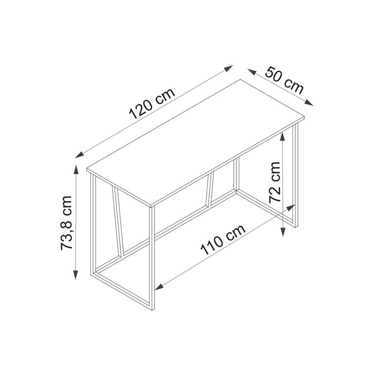 Casa si Gradina - Mobilier - Mese si birouri - Birouri - Birou, Hanah Home, pal melaminat, safir si negru, 120x50x72 cm - Infinity.ro
