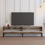 Casa si Gradina - Mobilier - Comode si corpuri - Comode - Comoda tv, Hanah Home, pal melaminat, nuc si crem, 180x47x35 cm, 845HCT5519 - Infinity.ro
