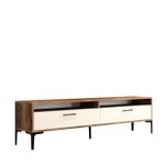 Casa si Gradina - Mobilier - Comode si corpuri - Comode - Comoda tv, Hanah Home, pal melaminat, nuc si crem, 180x47x35 cm, 845HCT5519 - Infinity.ro