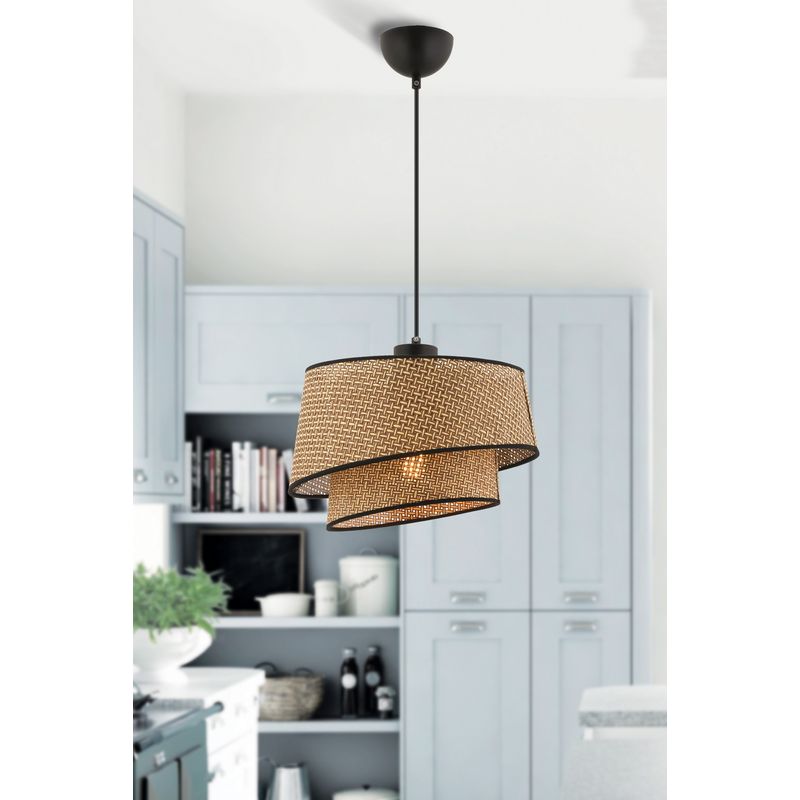 Casa si Gradina - Corpuri si surse de iluminat - Lustre si pendule - Candelabru, Opviq, corp metalic, bej si negru, 32x32 cm, inaltime 65 cm - Infinity.ro